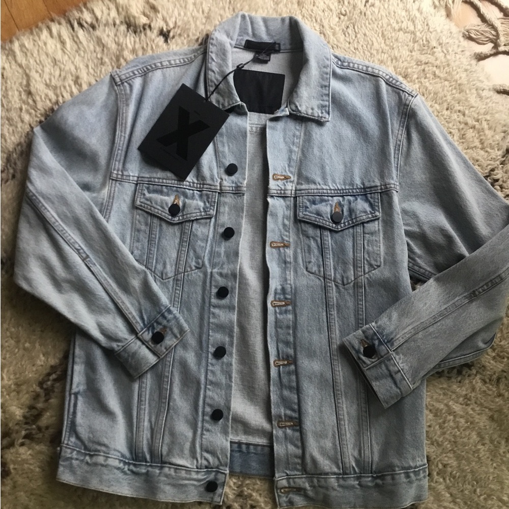 Alexander want oversized denim jean jacket Agolde reformation